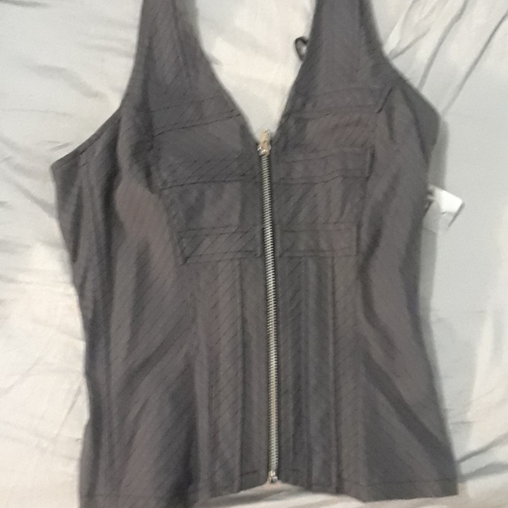 Tripp hot topic pinstripe halter buckle top cinch